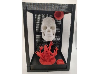 Terárium CM 3D  "HALLOWEEN DEMON" - Kompletne zariadené a s 3D stenou